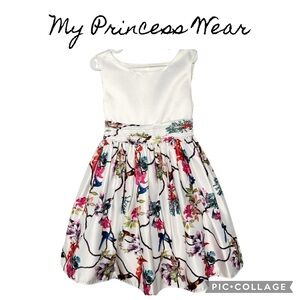 My Princess Wear girls floral birds white multicolor formal dress size 6x NWOT
